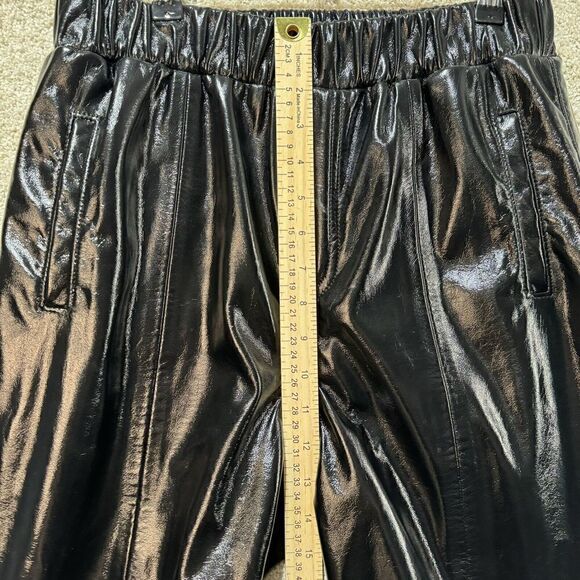 BlankNYC Black Pleather Wide Leg Pants Women's Medium Pull On High Rise Trousers - Picture 16 of 16